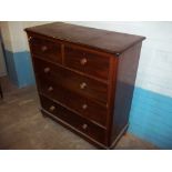 AN ANTIQUE VICTORIAN CHEST OF TWO OVER THREE DRAWERS A/F