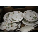 A TRAY OF COALPORT 'STRAWBERRY' TEA & DINNERWARE (TRAY NOT INCLUDED)