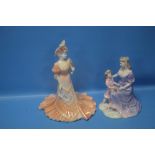 TWO COALPORT FIGURINES 'LADY HARRIET' AND 'TOGETHERNESS MOTHER'S DAY'Condition Report:There are no