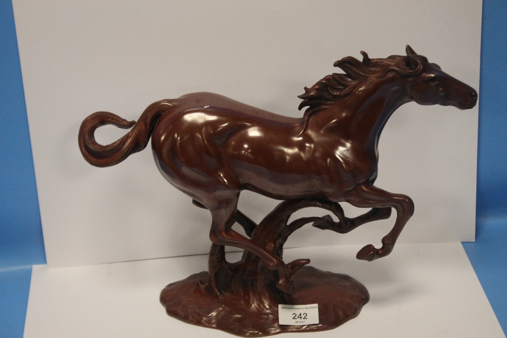 A COLD PAINTED BRASS HORSE FIGURE