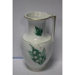 A BELLEEK 'LILY OF THE VALLEY' JUG WITH ORANGE STAMP, H 23 cm