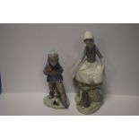 A LLADRO FIGURE AND A LLADRO FIGURINE