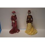 TWO COALPORT FIGURINES "TARA AND THE RIDER"