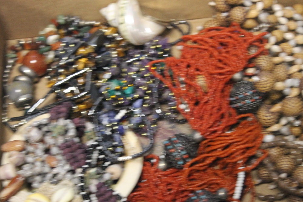 A BOX OF COSTUME JEWELLERY - Image 2 of 3