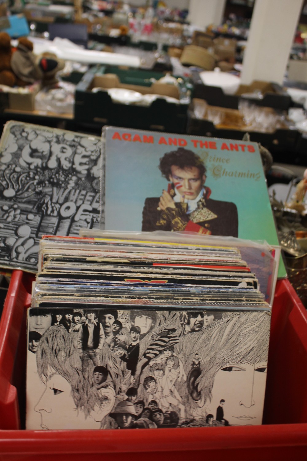 APPROX. 50 LP RECORDS AND 12" SINGLES TO INCLUDE BEATLES - SGT. PEPPER, REVOLVER, BEATLES FOR