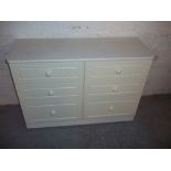 A MODERN SIX DRAWER SIDE BY SIDE CHEST OF DRAWERS