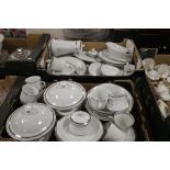 TWO TRAYS OF TEA & DINNERWARE (TRAYS NOT INCLUDED)