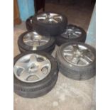 SIX ALLOY WHEELS AND TYRES