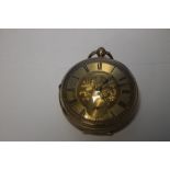 AN ANTIQUE GOLD OPEN FACE POCKET WATCH SIGNED TO THE MOVEMENT "A GOLDENBURGH, EDINBURGH", CHESTER