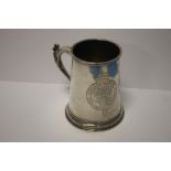 A HALLMARKED SILVER TANKARD ENSCRIBED "ROYAL WEDDING 1981"