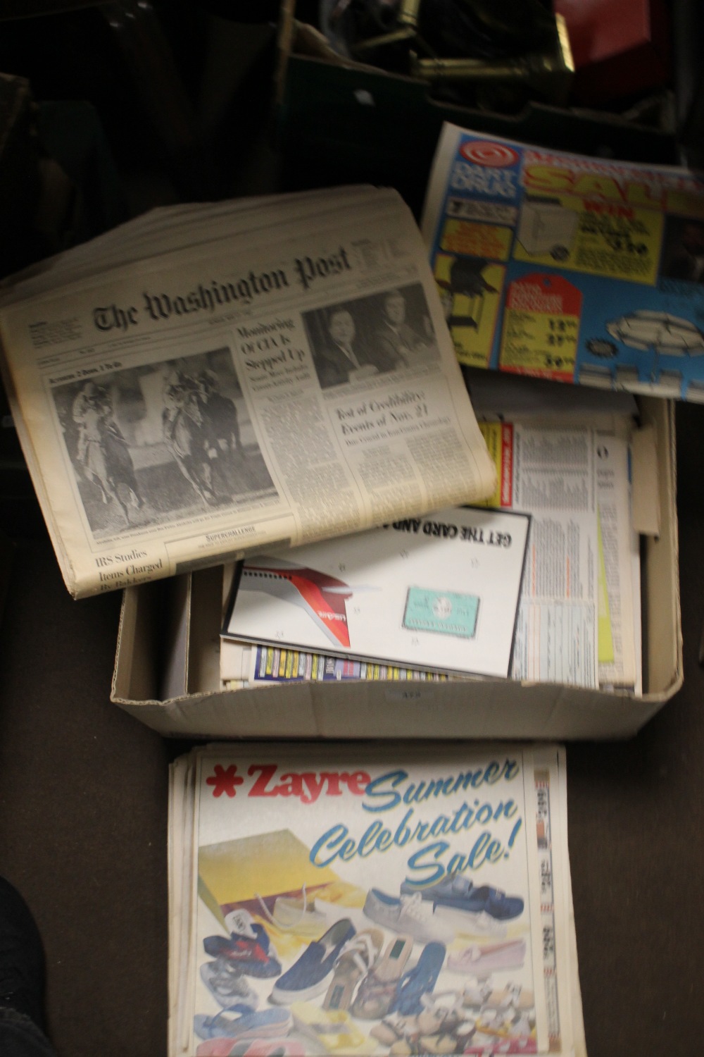A QUANTITY OF VINTAGE NEWSPAPERS TO INCLUDE "THE WASHINGTON POST"