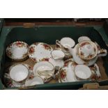 A TRAY OF ROYAL ALBERT 'OLD COUNTRY ROSES'
