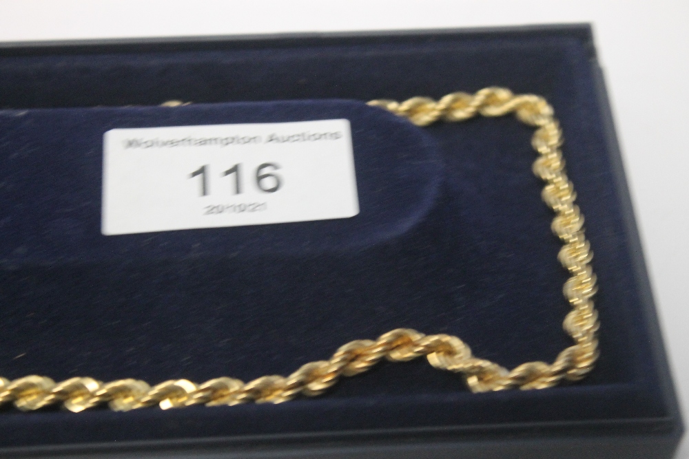 A 9 CT GOLD ROPE NECKLACE - Image 4 of 4