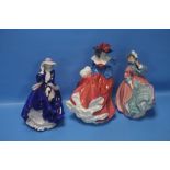 THREE ROYAL DOULTON FIGURINES 'SPRING MORNING', 'TOP O THE HILL' AND 'JANET' (A/F) (3)Condition