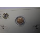 QE II 2009 GOLD QUARTER SOVEREIGN ON ROYAL MINT CARD