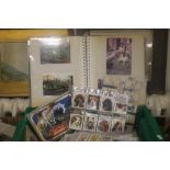 A QUANTITY OF POSTCARDS AND CIGARETTE CARDS, LOOSE AND IN ALBUMS