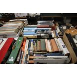 TWO TRAYS OF MISCELLANEOUS BOOKS (TRAYS NOT INCLUDED)
