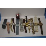 A BOX OF ASSORTED WRIST WATCHES