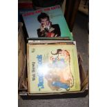 A BOX OF LP RECORDS AND 7" SINGLES TO INCLUDE ADAM AND THE ANTS