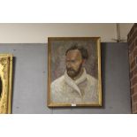 A GILT FRAMED OIL ON BOARD PORTRAIT STUDY OF A BEARDED GENTLEMAN PICTURE SIZE - 60CM X 45CM