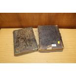 TWO ANTIQUE PHOTOGRAPH ALBUMS AND CONTENTS