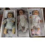 THREE BOXED 'THE ASHTON DRAKE GALLERIES' VINYL REAL TOUCH ARTIST'S DOLLS