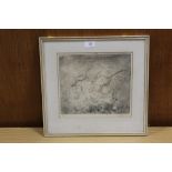 OSCAR SACCOROTTI - A FRAMED AND GLAZED SIGNED ETCHING OF AN IMPRESSIONIST WOODED LANDSCAPE 1/10