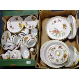 TWO TRAYS OF ROYAL WORCESTER EVESHAM TEA AND DINNERWARE