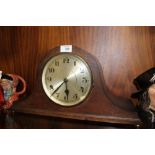 AN OAK NAPOLEON HAT MANTEL CLOCK