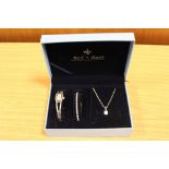 A BELL AND ROSE WATCH, BRACELET AND NECKLACE SET, IN BOX