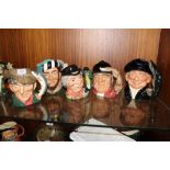 FIVE LARGE ROYAL DOULTON CHARACTER JUGS TO INCLUDE THE WALRUS AND CARPENTER, LOBSTER MAN, GONE