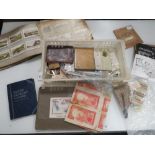 A BOX OF COLLECTABLES AND EPHEMERA TO INCLUDE A GERMAN CIGARETTE CARD ALBUM ETC.