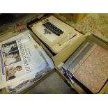 THREE BOXES OF EPHEMERA TO INCLUDE COMMEMORATIVE NEWSPAPERS, BLACK AND WHITE PHOTOGRAPHS,