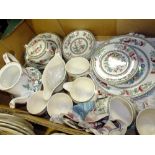 A TRAY OF JOHNSON BROS INDIAN TREE PATTERN CHINA