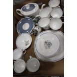 A TRAY OF SUSIE COOPER GLEN MIST C1035 CHINA TO INCLUDE A TEAPOT