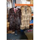 TWO VINTAGE LADIES FUR COATS