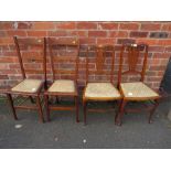 TWO PAIRS OF EDWARDIAN MAHOGANY INLAID CHAIRS (4)