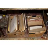TWO BOXES OF ASSORTED PICTURES AND PRINTS TO INCLUDE A QUANTITY OF UNFRAMED WATERCOLOURS, FRAMED AND