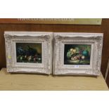 A PAIR OF STILL LIFE OIL ON BOARDS DEPICTING FRUIT BOTH SIGNED I. BIANCHI (SEE VERSO) PICTURE SIZE -