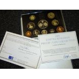 A CASED 1997 UK PROOF COIN COLLECTION IN CASE WITH CERTIFICATE