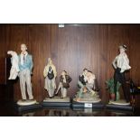 FOUR SIGNED CAPO DI MONTE RESIN FIGURES