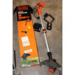 A BLACK AND DECKER LITHIUM POWERED STRIMMER WITH BATTERY CHARGER A/F