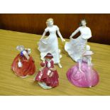 A COLLECTION OF SMALL ROYAL DOULTON FIGURES - LOVING THOUGHTS HN3948, FRIENDSHIP HN3491, AUTUMN