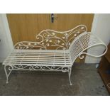 A MODERN METAL CHAISE LONGUE, L 152 cm