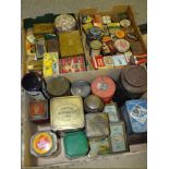 THREE TRAYS OF VINTAGE COLLECTABLE TINS