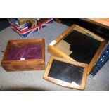 THREE TABLE TOP GLAZED WOODEN DISPLAY CASES