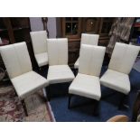 A SET OF SIX MODERN CREAM DINING CHAIRS