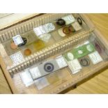 A BOX OF GLASS MICROSCOPE SLIDES