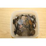 A TUB OF VINTAGE COPPER COINAGE