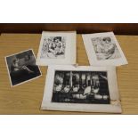 A SMALL QUANTITY OF UNFRAMED ETCHINGS AND LITHOGRAPHS